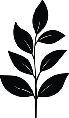 Vector laurel branch with leaves black silhouette illustrator