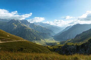 Fototapeta premium Scenic hills surrounded by agricultural land