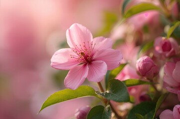 Fototapeta premium Close-up of a vibrant pink blossom