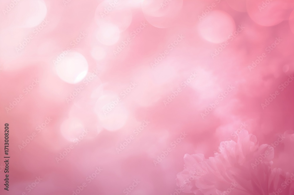 Poster soft pink background with bokeh effect in abstract style