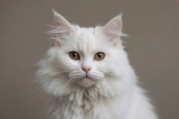 Fototapeta premium An elegant white feline gazing confidently