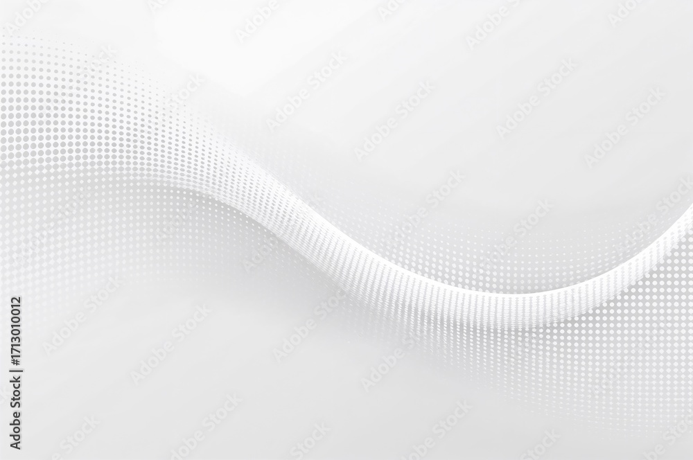 Poster sophisticated light gray and white abstract wave pattern with dotted halftone effect for business de