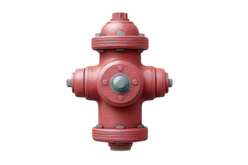 Fototapeta premium Red industrial fire hydrant isolated on black background, cut out