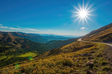 Fototapeta premium Mountain Pass in a Remote Siberian Region