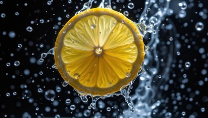 Orange Slice with Water Splash