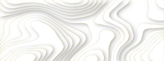 Dynamic topographic design elements forming soft flowing contours. white paper cut abstract layers. contemporary abstract shapes forming seamless layered topographic designs.	