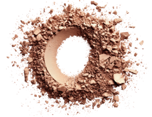 Beige powder swirls in a circle