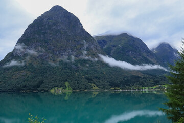  Landscape with mountains and water - Stryn, Norway
