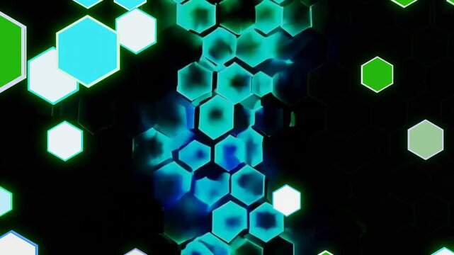 10 seconds hd video animation of hexagons falling onto animated moving hexagon background screensaver motion graphics presentation slides visual 