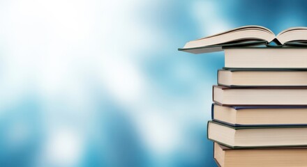 A Stack of Knowledge and Education Books Open to Learning