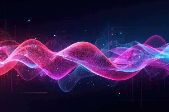Colorful Abstract Particle Waves - Energetic Digital Tech and Audio Backdrop