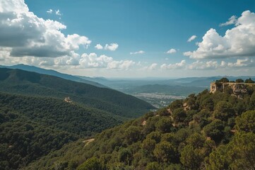 Aerial perspective of the valley extending towards the coast.