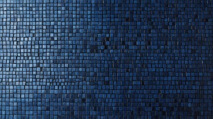 A textured surface of small dark blue tiles, creating a visually striking pattern.
