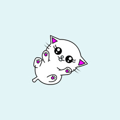 Fototapeta premium Cute Cat Cartoon. Vector illustration 