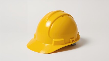 Fototapeta premium Safety helmet in yellow placed on a clean white surface