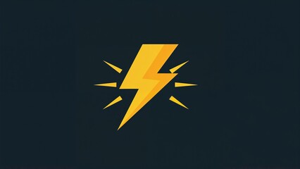 3D illustrated icon of a yellow electric bolt with thunder strike in minimal cartoon style