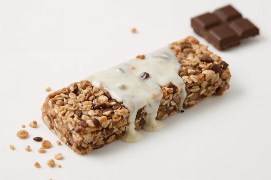 Breakfast Energy Bar with Yogurt and Chocolate Coating - Powered by Adobe