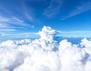 Fototapeta premium Aerial view White clouds in blue sky