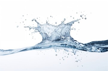 Collection of isolated water droplets on a white background