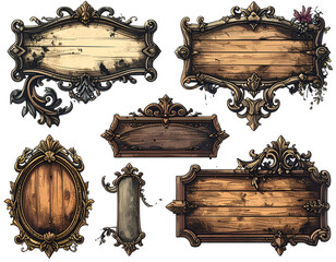 Styled nameplates - frames, PNG  