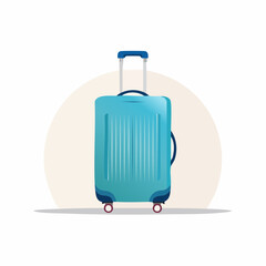 Obraz premium Illustrative Representation of a Turquoise Suitcase Ready for Travel and Adventures