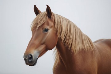 Equine figure against a plain white backdrop