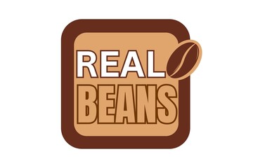 Real beans logo for  coffee shop,  logo for bar, logo design for café, cafe Stamp, stamp logo for coffee bar. Logo Real Caffè 