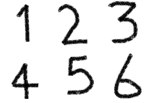 "Crayon Style Hand-Drawn Numbers 1-6 – Isolated on Transparent Background PNG" - Powered by Adobe