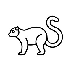 Vector outline illustration of a cuscus animal, a marsupial native to new guinea and australia