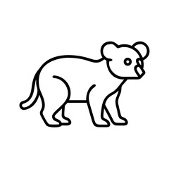 Outline drawing of a tasmanian devil vector image perfect for educational or design projects use