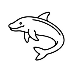 Dolphin outline illustration for coloring pages and educational resources marine animal drawing for kids