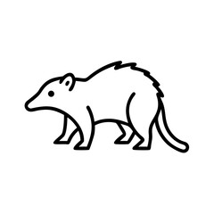 Discover the amazing opossum outline drawing vector image for educational and creative projects