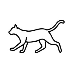 Cat outline vector illustration, simple cat drawing, domestic animal, feline pet clip art, kitty icon