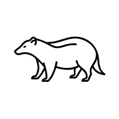 Discover the badger illustration: vector art of wildlife, mammal, and animal outline drawing design