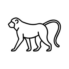 Illustration of a monkey baboon animal vector drawing outline baboon monkey graphic design icon zoo ape wild