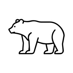 Bear illustration vector graphic animal wildlife mammal outline drawing grizzly brown black 90