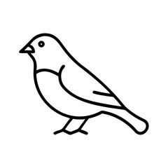 Fototapeta premium Illustration of a small bird outline drawing vector image for bird watching and nature designs