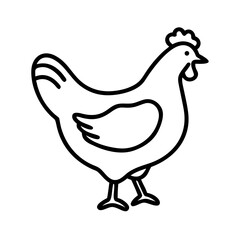 Chicken hen outline drawing vector illustration farm animal poultry bird line art clip art design graphic