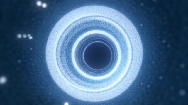 Hypnotic abstract particle tunnel in night space, wallpaper with shimmering particles and dust