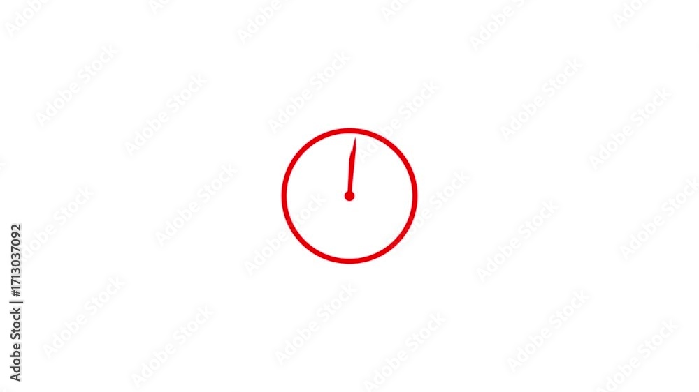 Fototapete time clock isolated icon for watch design. clock icon flat style 24 hours day fast speed with moving