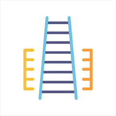 Ladder with measurement in simple style