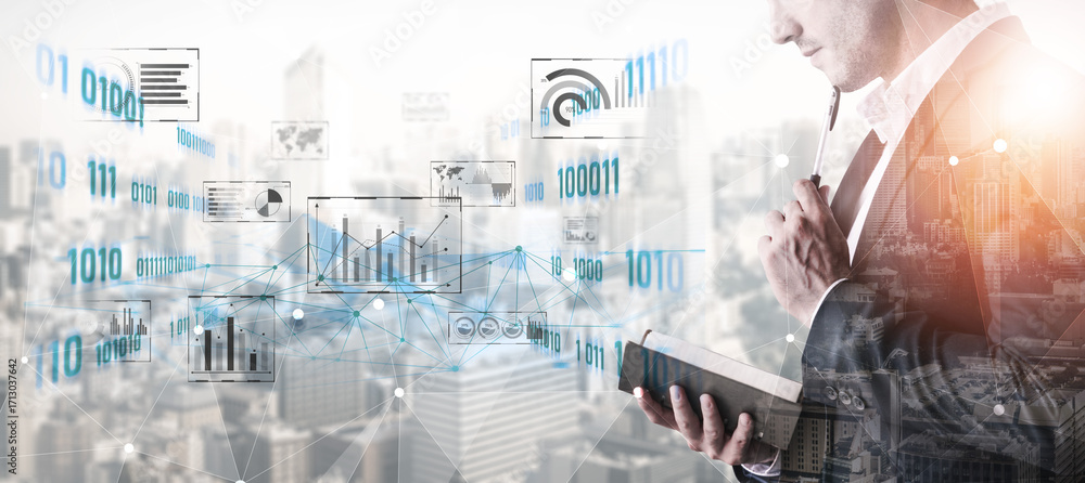 Fototapete big data and analytics support real-time insights, predictive modeling, and data-driven decisions fo