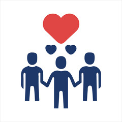 People holding hands with heart