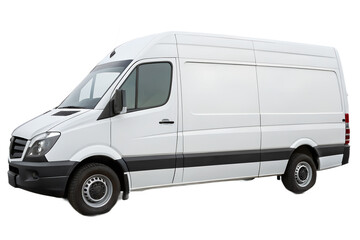 White cargo van isolated on transparent background