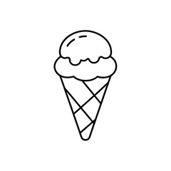 Outline of an ice cream cone on transparent background