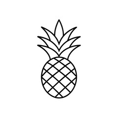 Fototapeta premium Outline drawing of a pineapple on transparent background