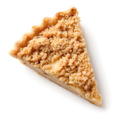 Apple crumb pie slice with flaky crust and sweet crumble topping