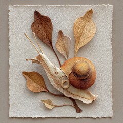 Snail amidst autumnal leaves