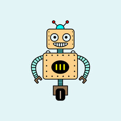 Fototapeta premium Cute Robot Cartoon. vector illustration