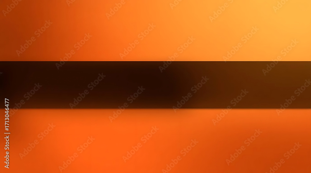 Poster abstract orange background with a dark horizontal stripe in the middle creates a modern design